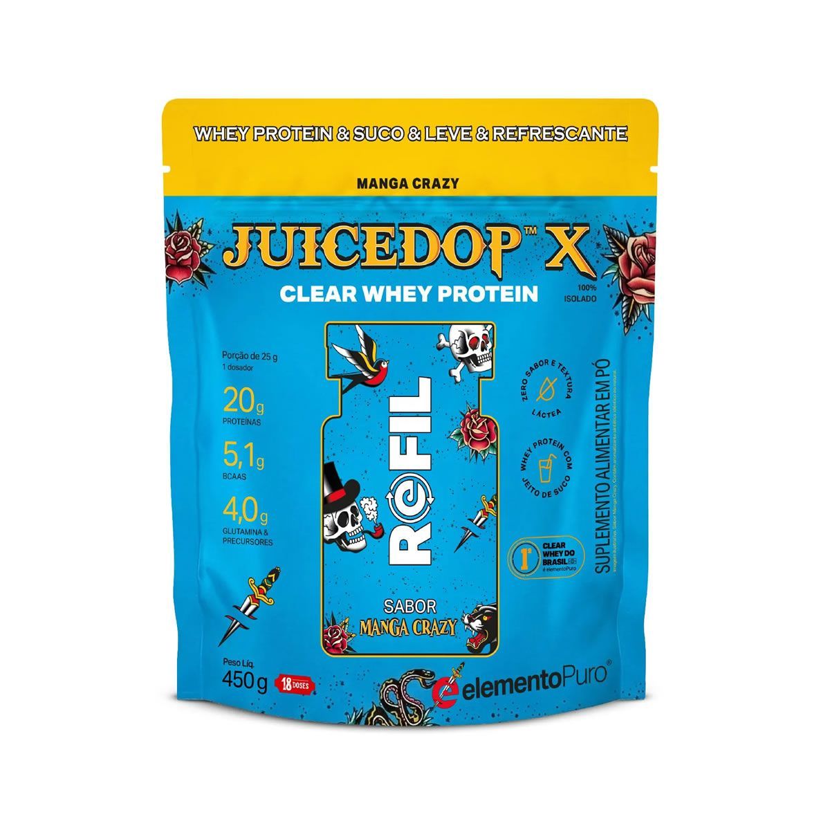 JuiceDop X - Refil 450g Manga Crazy - ElementoPuro