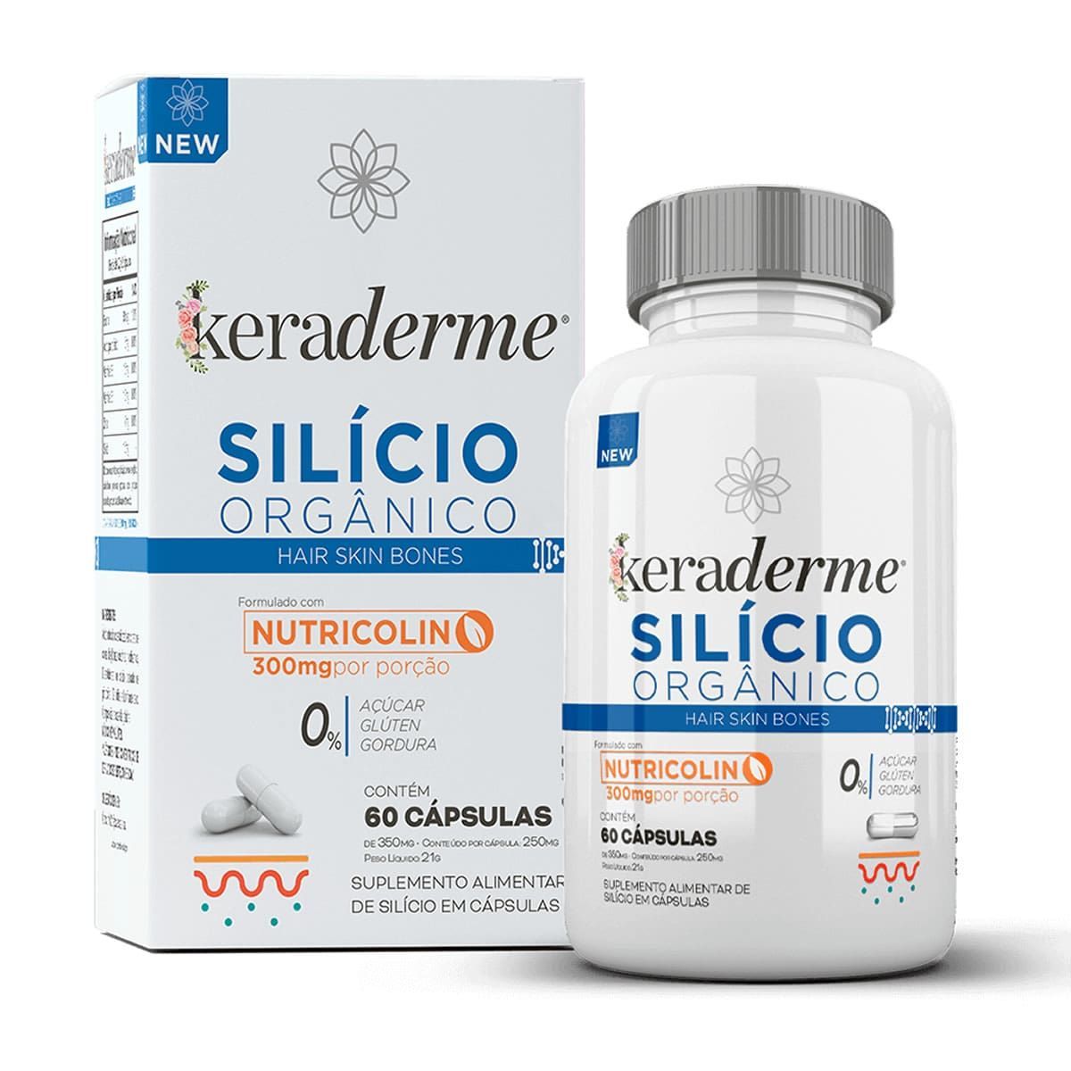 Keraderme Sil�cio Org�nico - 60 C�psulas - Nutrends