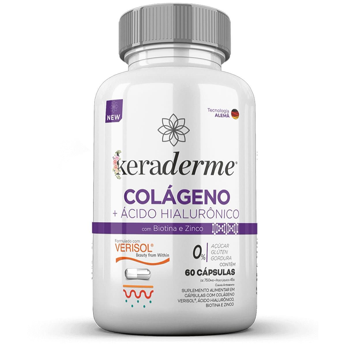Keraderme Verisol Hialur�nico - 60 C�psulas - Nutrends