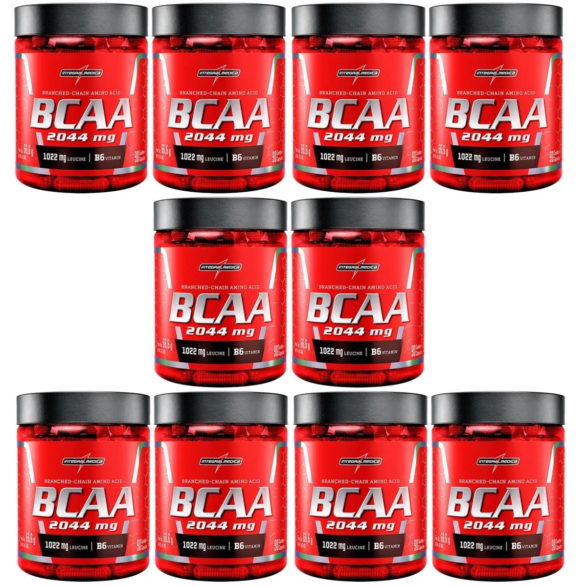 Kit 10 BCAA 2044mg - 90 C�psulas - IntegralM�dica