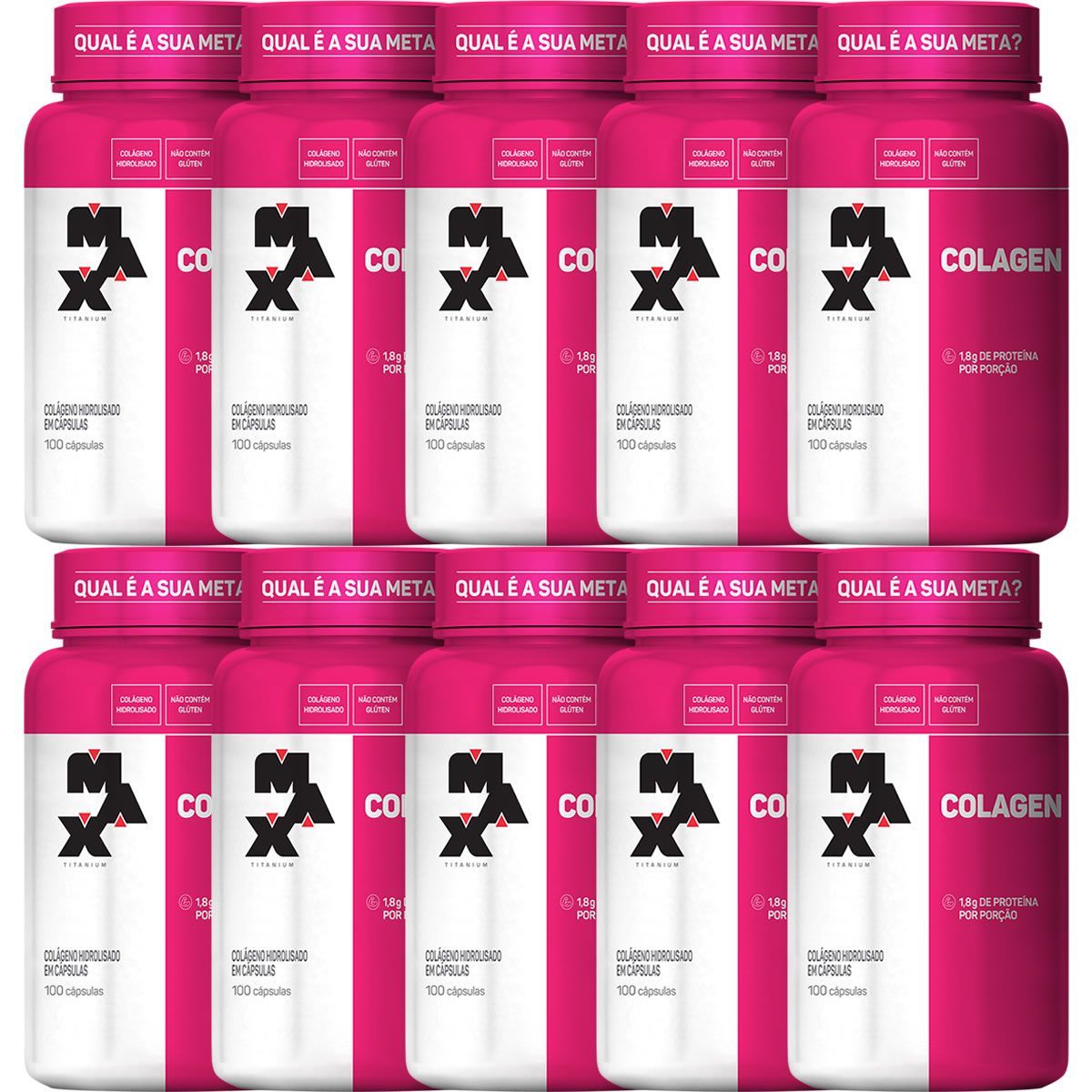 Kit 10 Colagen - 100 C�psulas - Max Titanium