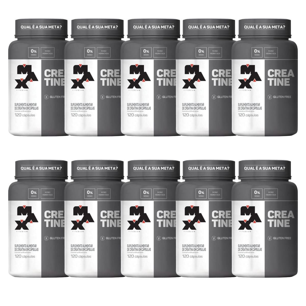 Kit 10 Creatine - 120 C�psulas - Max Titanium