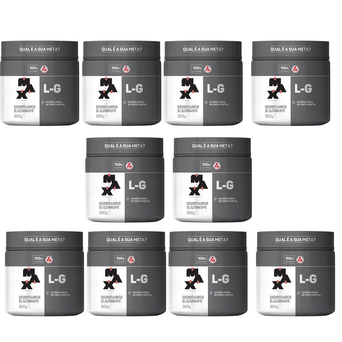 Kit 10 Glutamina L-G - 300g - Max Titanium