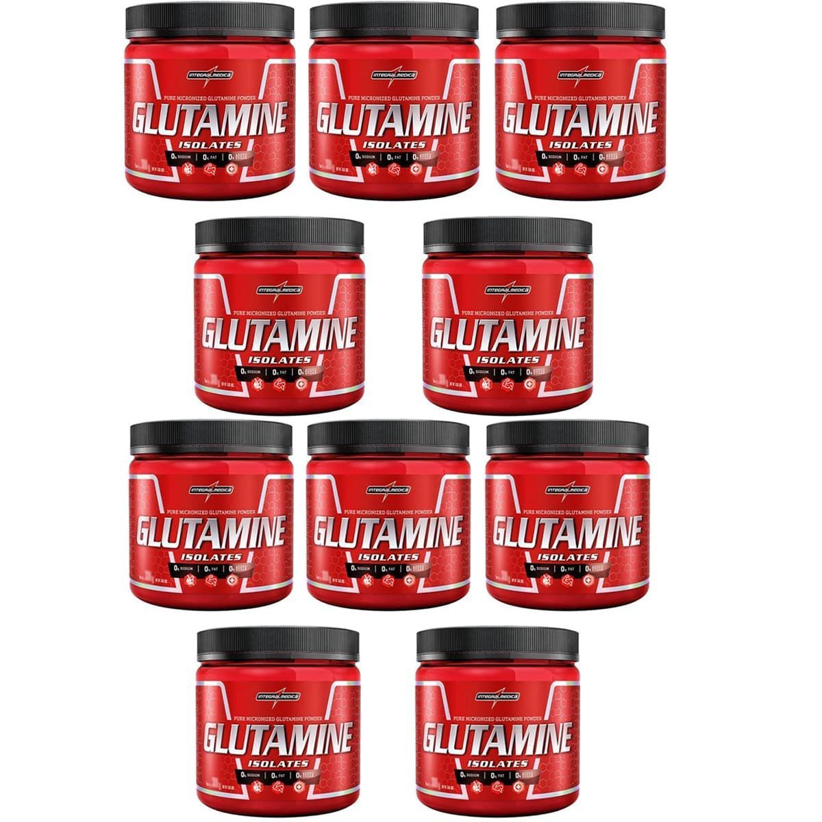 Kit 10 Glutamine Isolates - 300g - IntegralM�dica