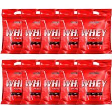 Kit 10 Nutri Whey Protein - 907g Refil Morango - IntegralM�dica