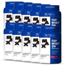 Kit 10 Top Whey 3W - 900g Morango - Max Titanium