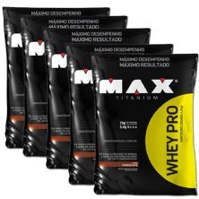 Kit 10 Whey Pro - 1500g Refil Chocolate - Max Titanium