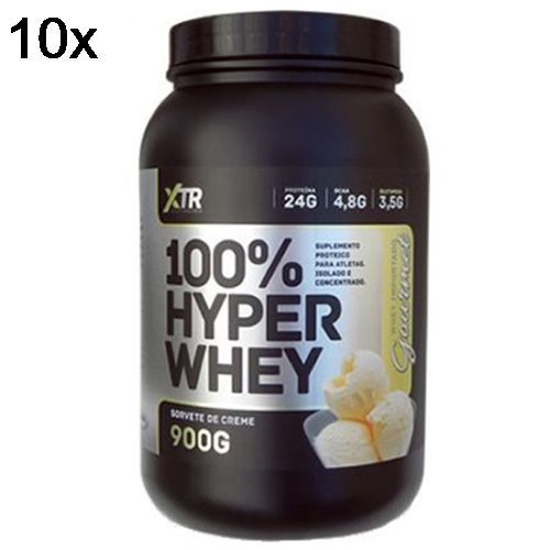 Kit 10X 100% Hyper Whey - 900g Sorvete de Creme - XTR