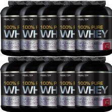 Kit 10X 100% Pure Whey - 2000g Morango - Probi�tica