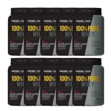 Kit 10X 100% Pure Whey Nova F�rmula - 900g Morango - Probi�tica