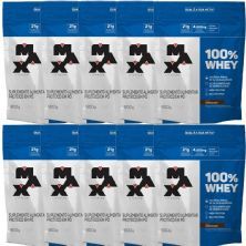 Kit 10X 100% Whey - 900g Refil Chocolate - Max Titanium