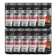 Kit 10X 100% Whey Prime Concentrado - 900g Morango - BodyAction