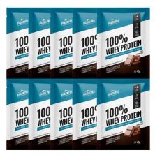 Kit 10X 100% Whey Protein - 1 Sach� 40g Chocolate - Shark Pro