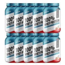 Kit 10X 100% Whey Protein - 900g Morango - Shark Pro