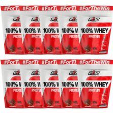 Kit 10X 100% Whey Protein - 900g Refil Chocolate - FTW