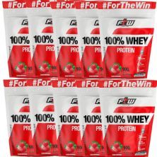 Kit 10X 100% Whey Protein - 900g Refil  Morango - FTW