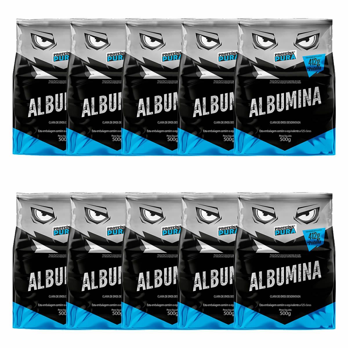Kit 10X Albumina - 500g Sem Sabor  - Prote�na Pura