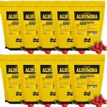 Kit 10X Albumina Refil - 1000g Morango - Naturovos