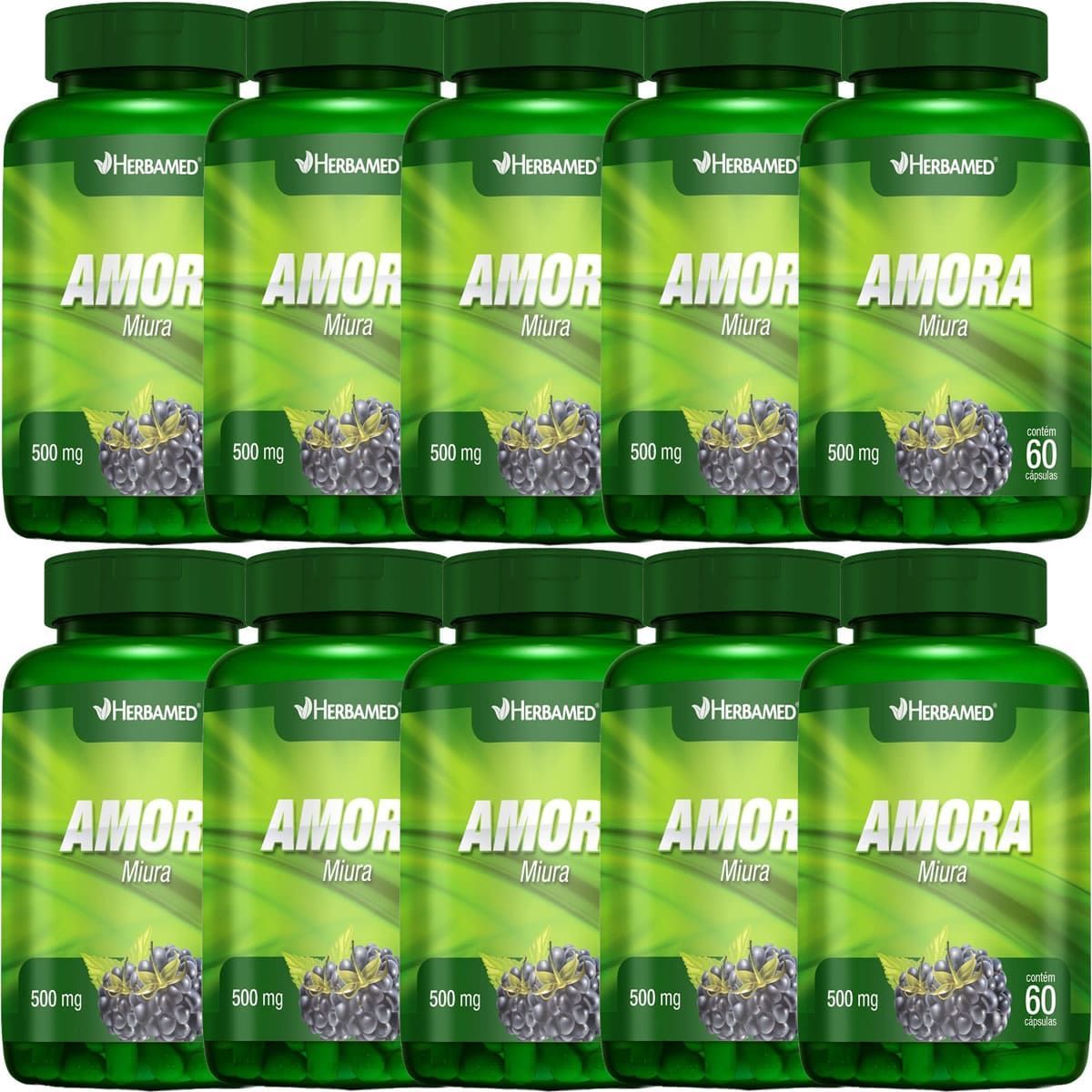 Kit 10X Amora 500mg 60 C�psulas - Herbamed