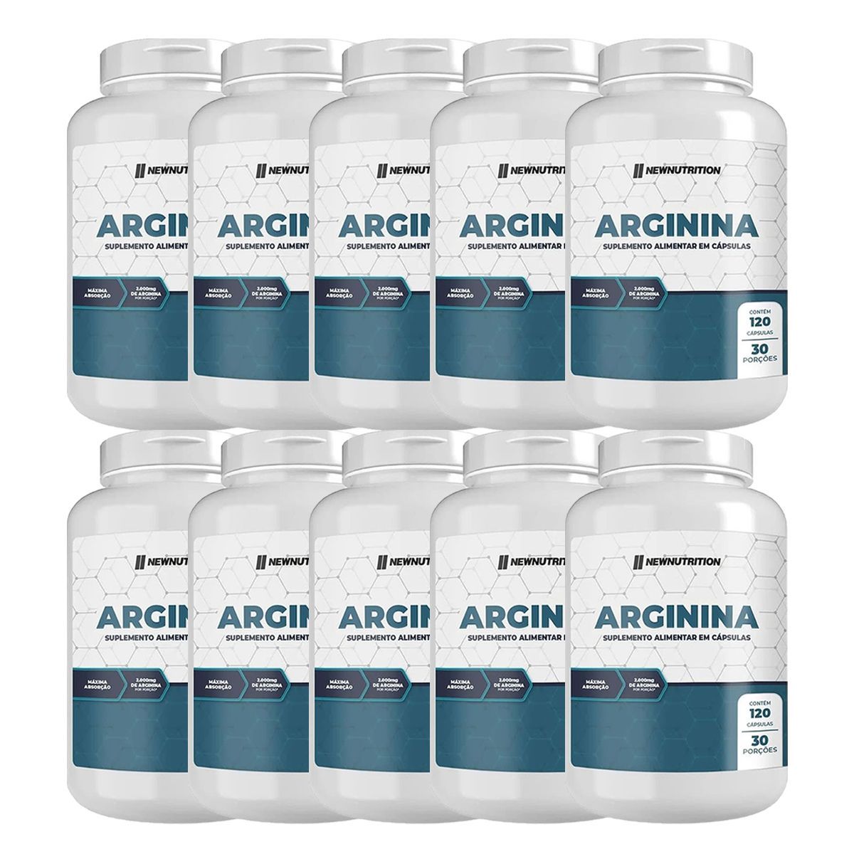 Kit 10X Arginina - 120 C�psulas - NewNutrition