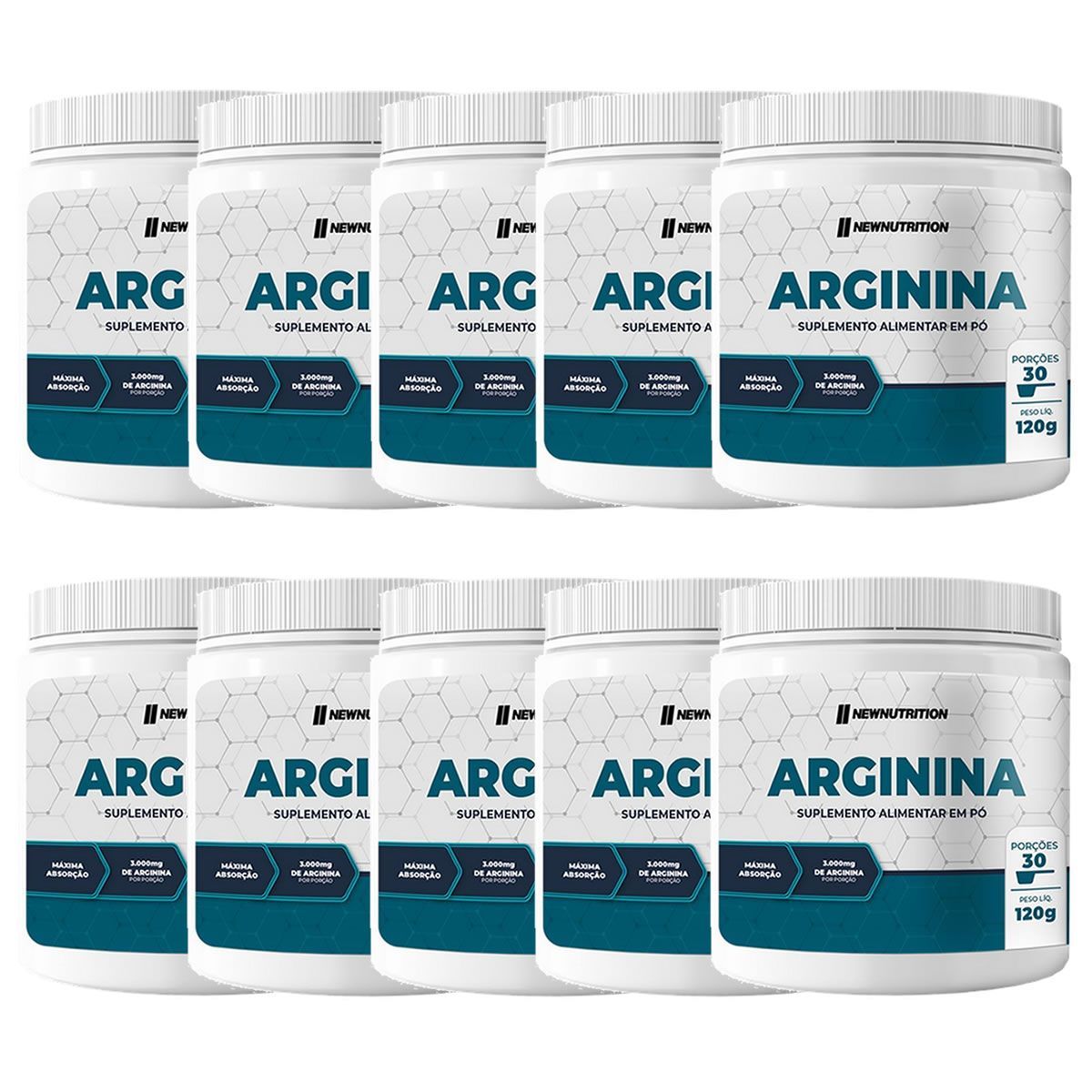 Kit 10X Arginina - 120g - Newnutrition