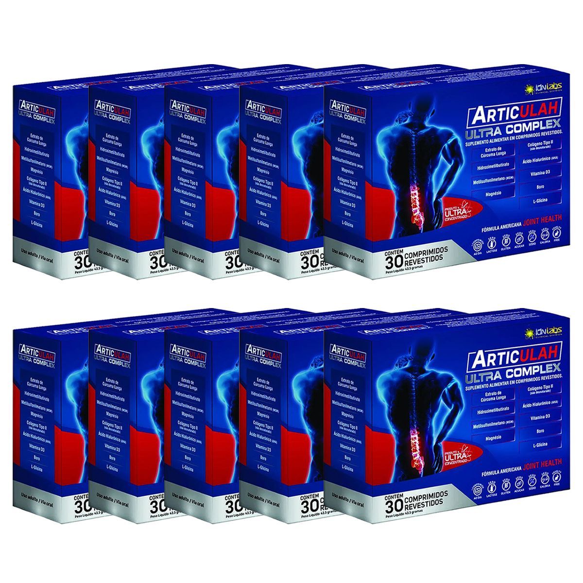 Kit 10X Articulah Ultra Complex - 30 Comprimidos - IDN Labs