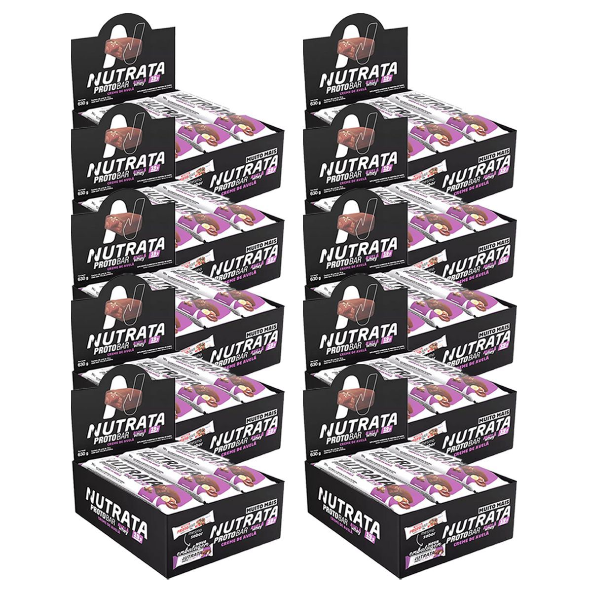 Kit 10X Barra Protobar Whey - 9 Unidades 70g Creme de Avel� - Nutrata