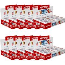 Kit 10X Barra Whey Grego Bar - 12 Unidades de 40g Morango com Chantilly - Nutrata
