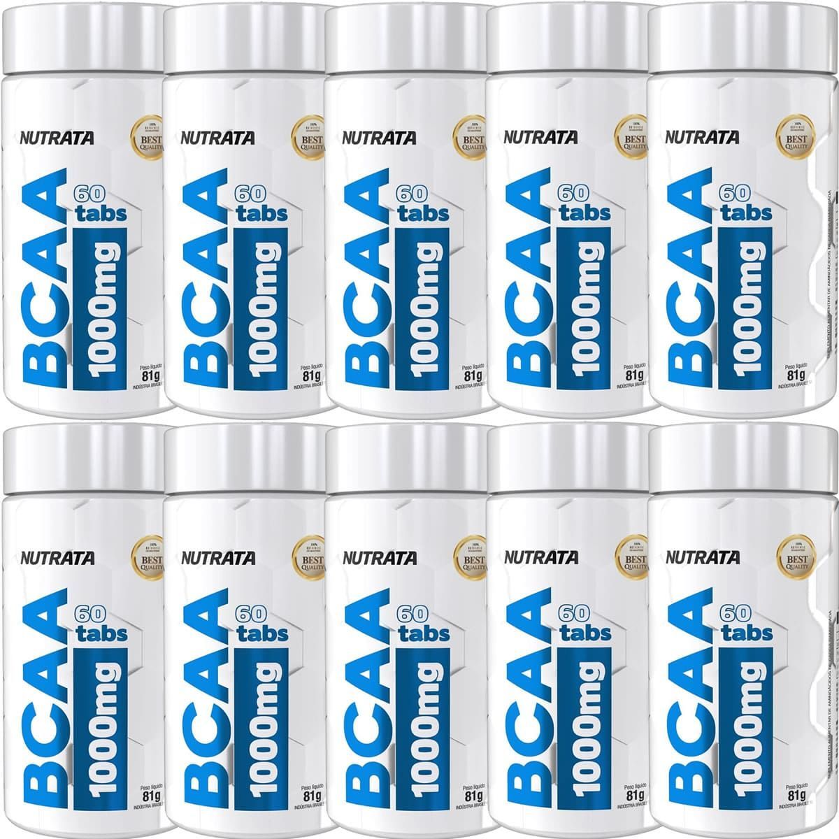 Kit 10X BCAA 1000mg - 60 Tabs - Nutrata