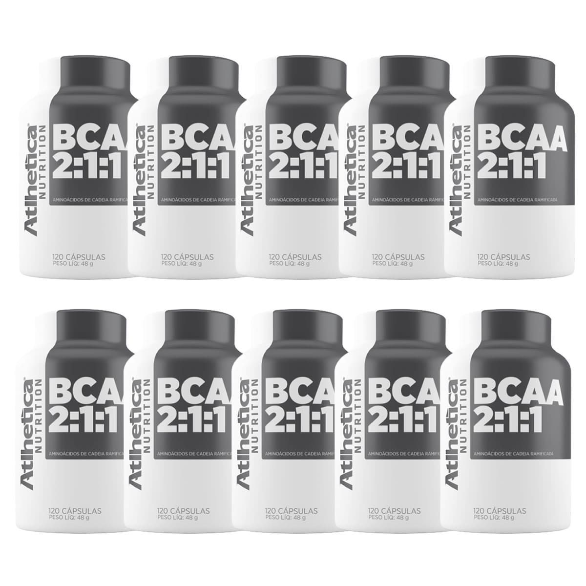 Kit 10X Bcaa 2:1:1 - 120 C�psulas - Atlhetica Nutrition