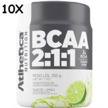 Kit 10X BCAA 2:1:1 - 210g Lim�o - Atlhetica Nutrition