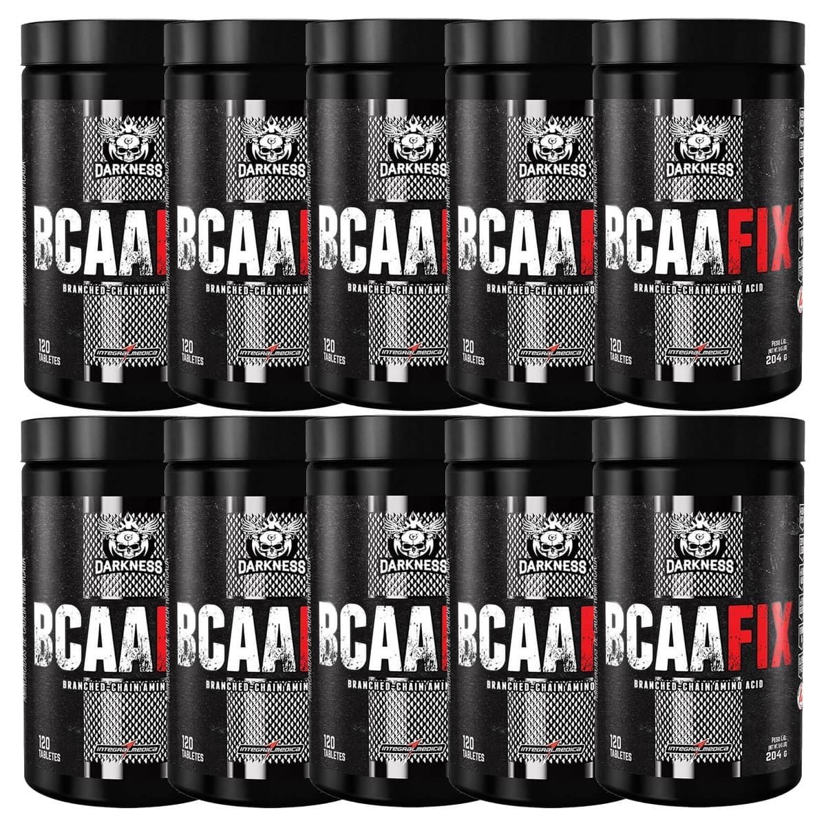 Kit 10X BCAA Fix Darkness - 120 Tabletes - IntegralM�dica