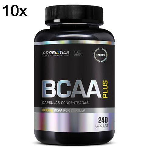 Kit 10X BCAA Plus - 240 C�psulas - Probi�tica