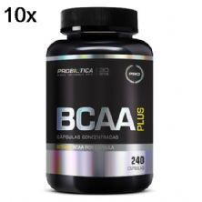 Kit 10X BCAA Plus - 240 C�psulas - Probi�tica