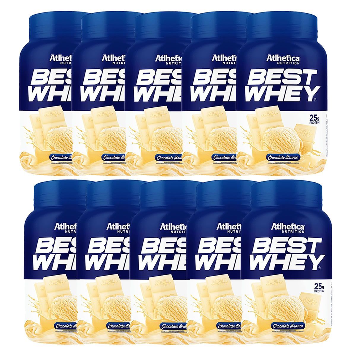 Kit 10X Best Whey - 900g Chocolate Branco - Atlhetica Nutrition