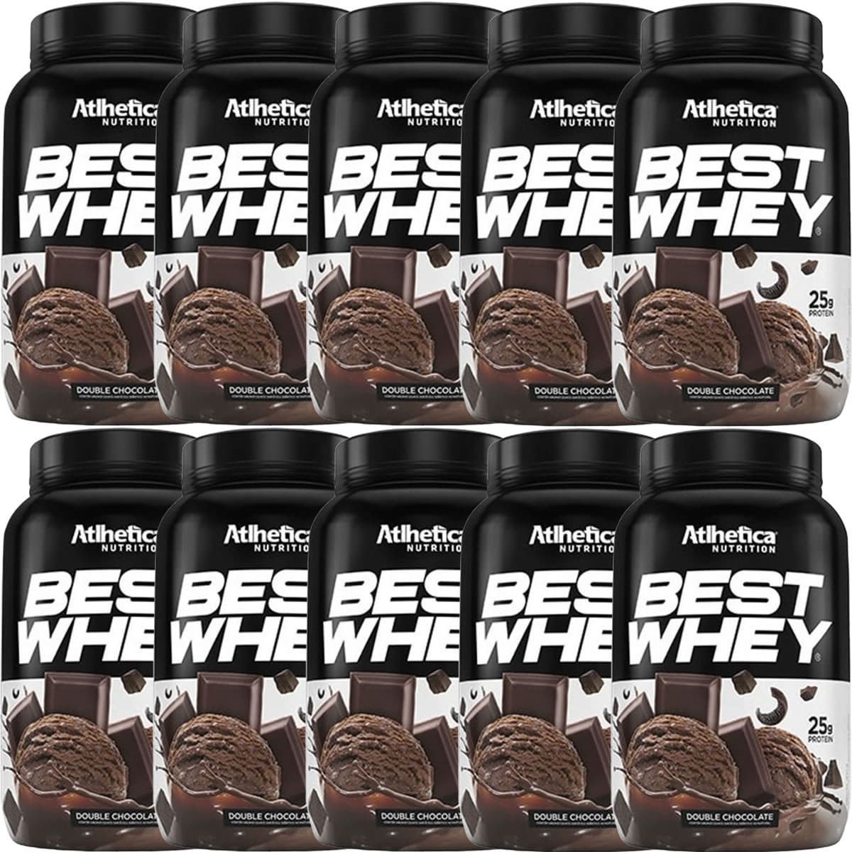 Kit 10X Best Whey - 900g Double Chocolate - Atlhetica Nutrition