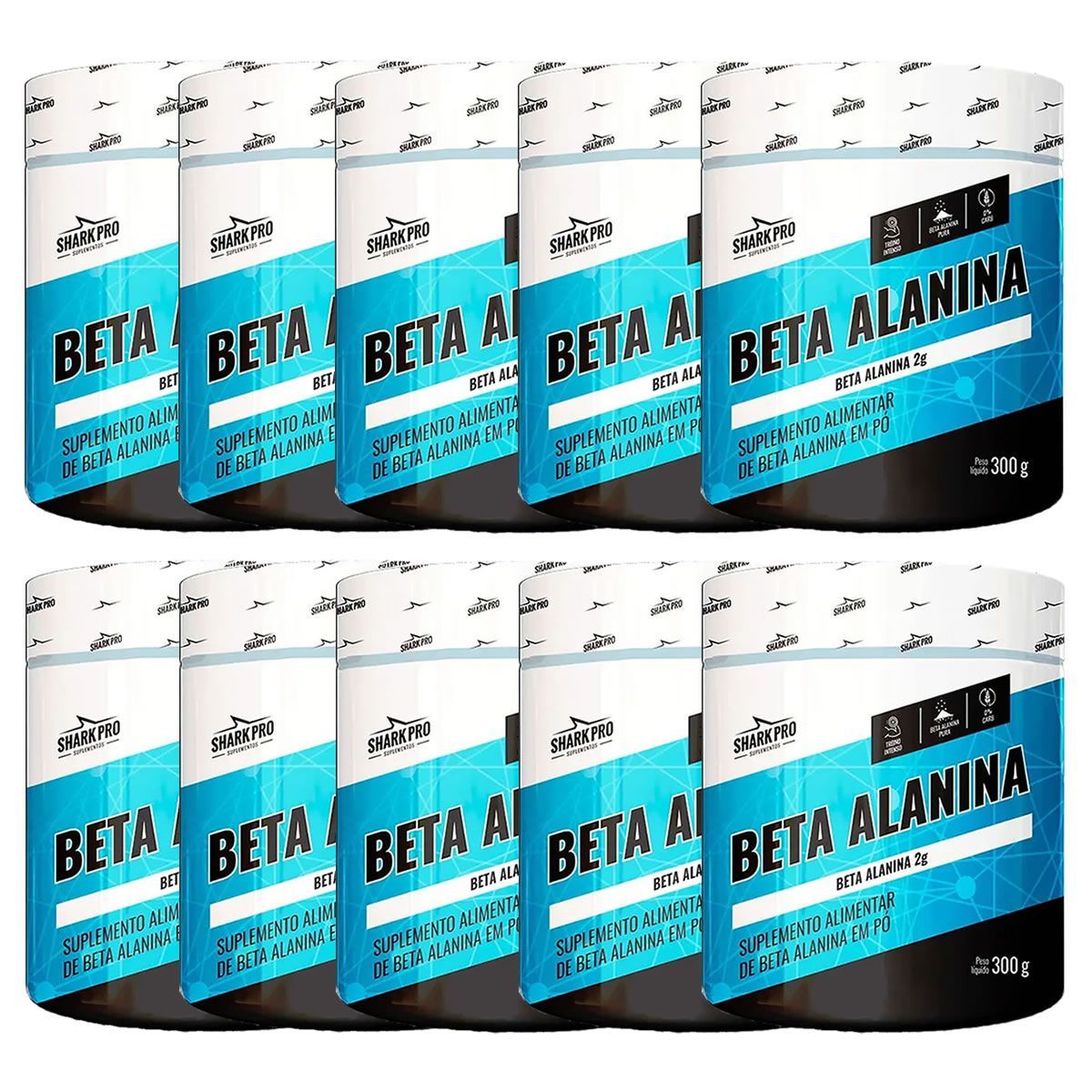 Kit 10X Beta Alanina - 300g - Shark Pro