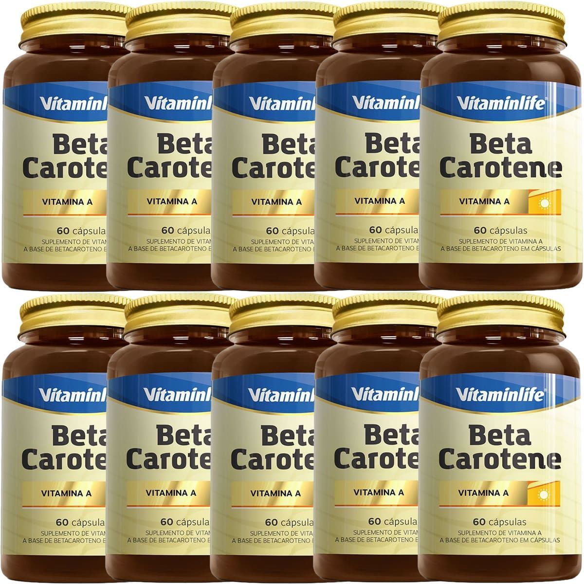 Kit 10X Beta Carotene - 60 C�psulas - VitaminLife
