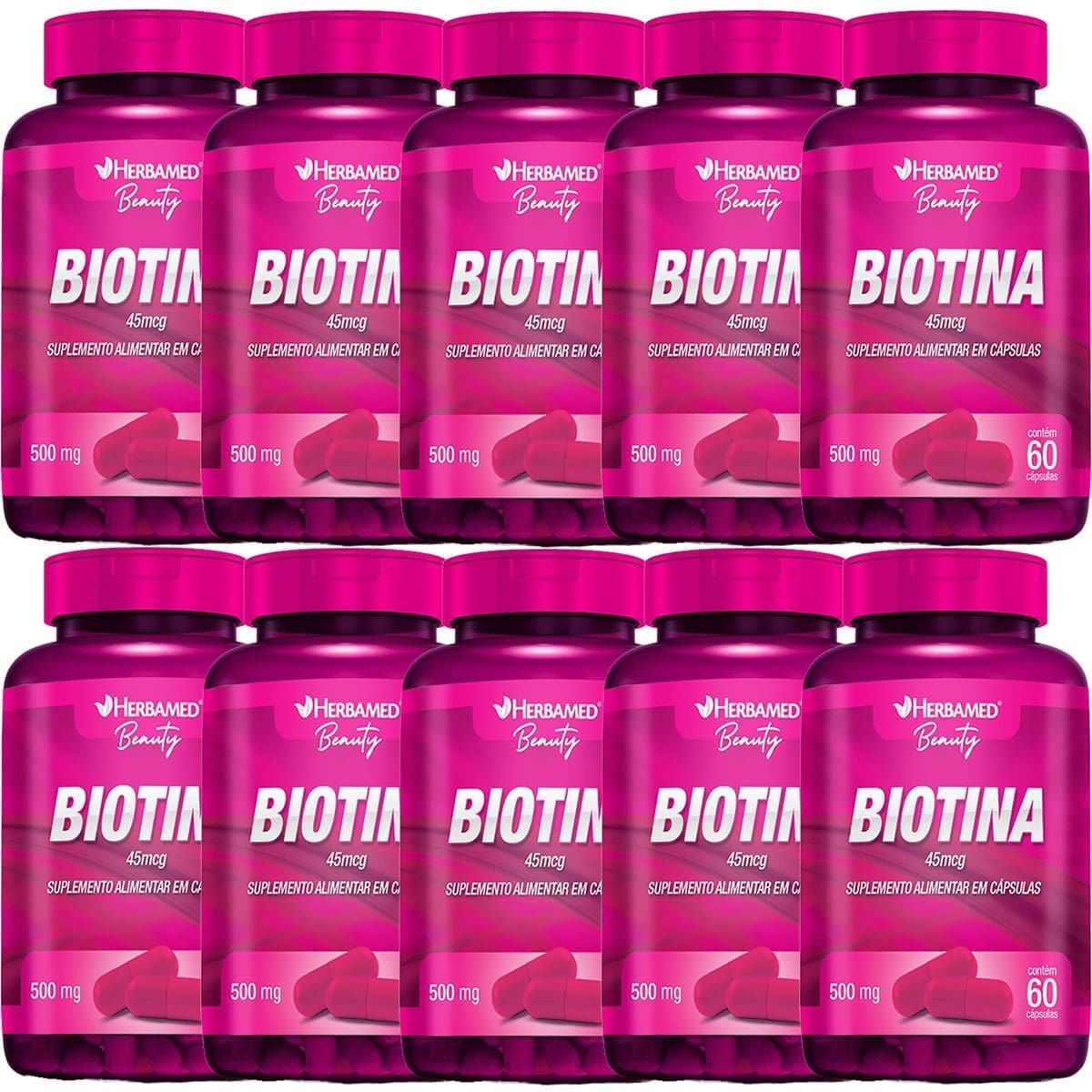 Kit 10X Biotina 45mcg - 60 C�psulas - Herbamed