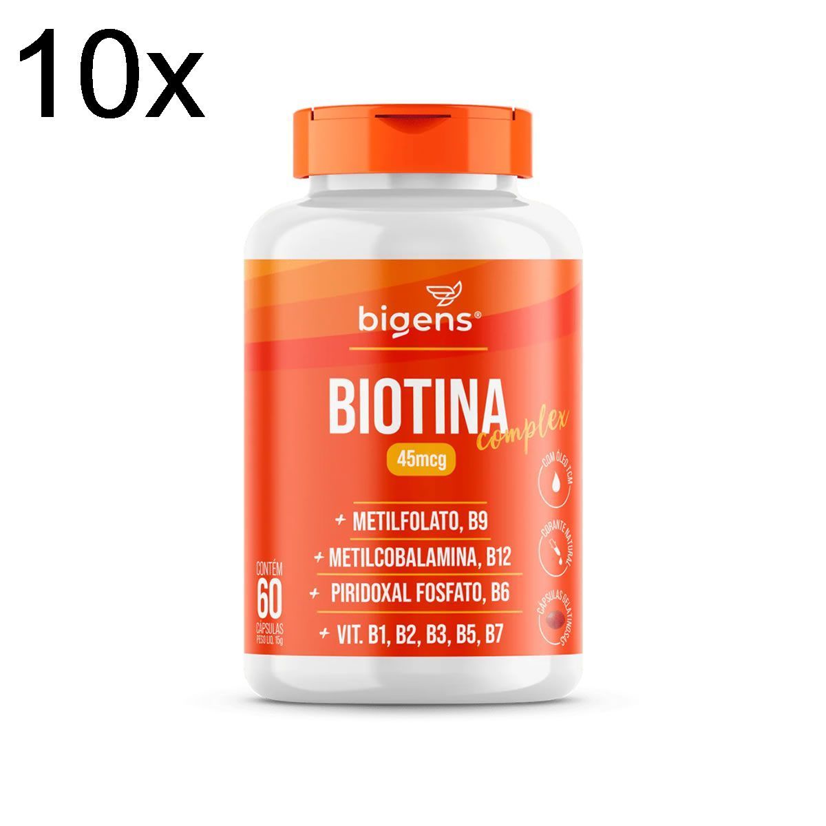 Kit 10X Biotina Complex - 60 C�psulas - Bigens
