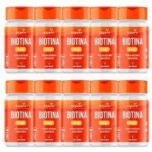 Kit 10X Biotina Mastigavel - 60 Pastilhas Morango - Bigens