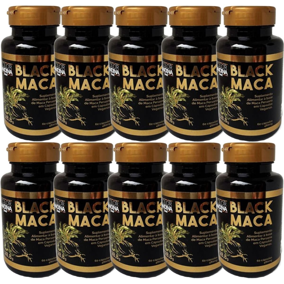 Kit 10X Black Maca - 60 C�psulas - Color Andina