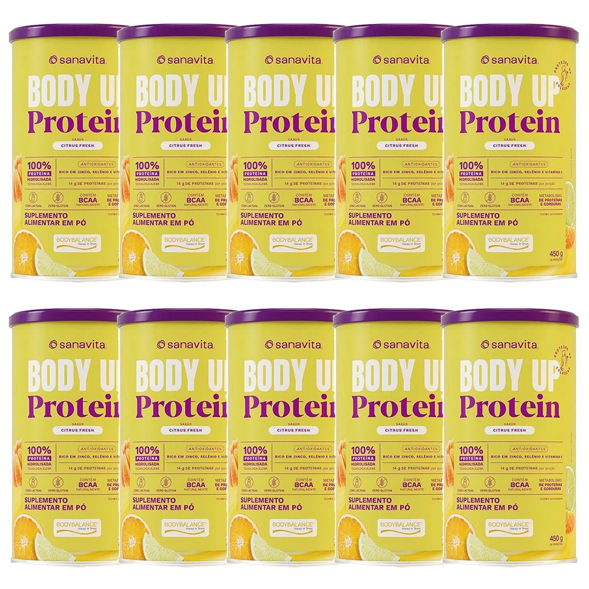 Kit 10X Body up Protein - 450g Citrus Fresh - Sanavita