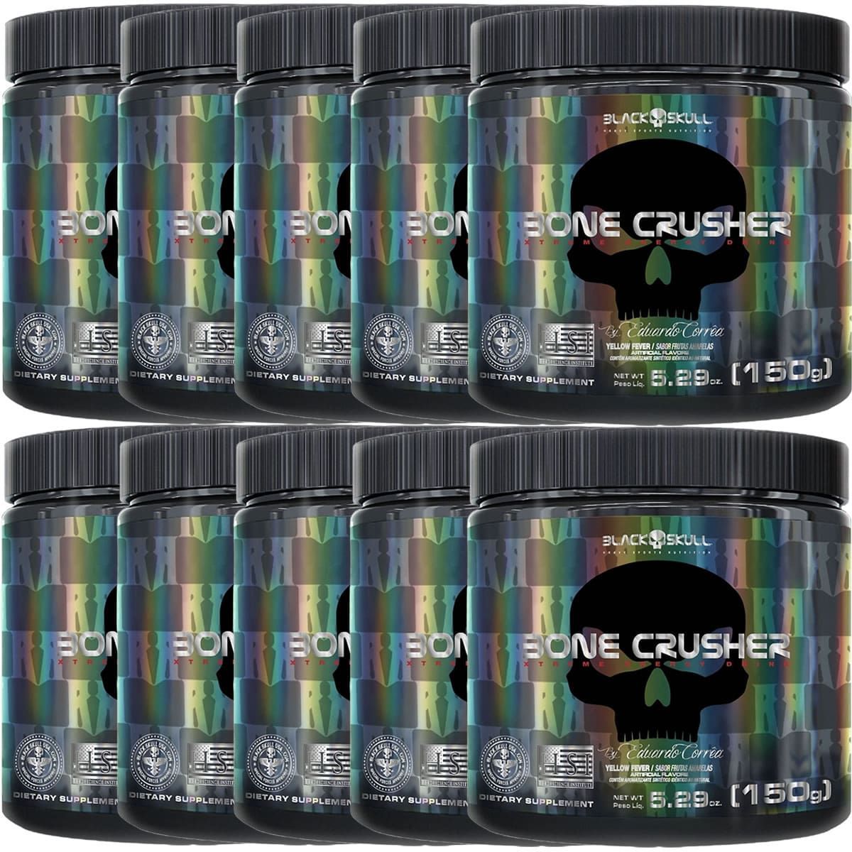 Kit 10X Bone Crusher - 150g Frutas Amarelas  - Black Skull