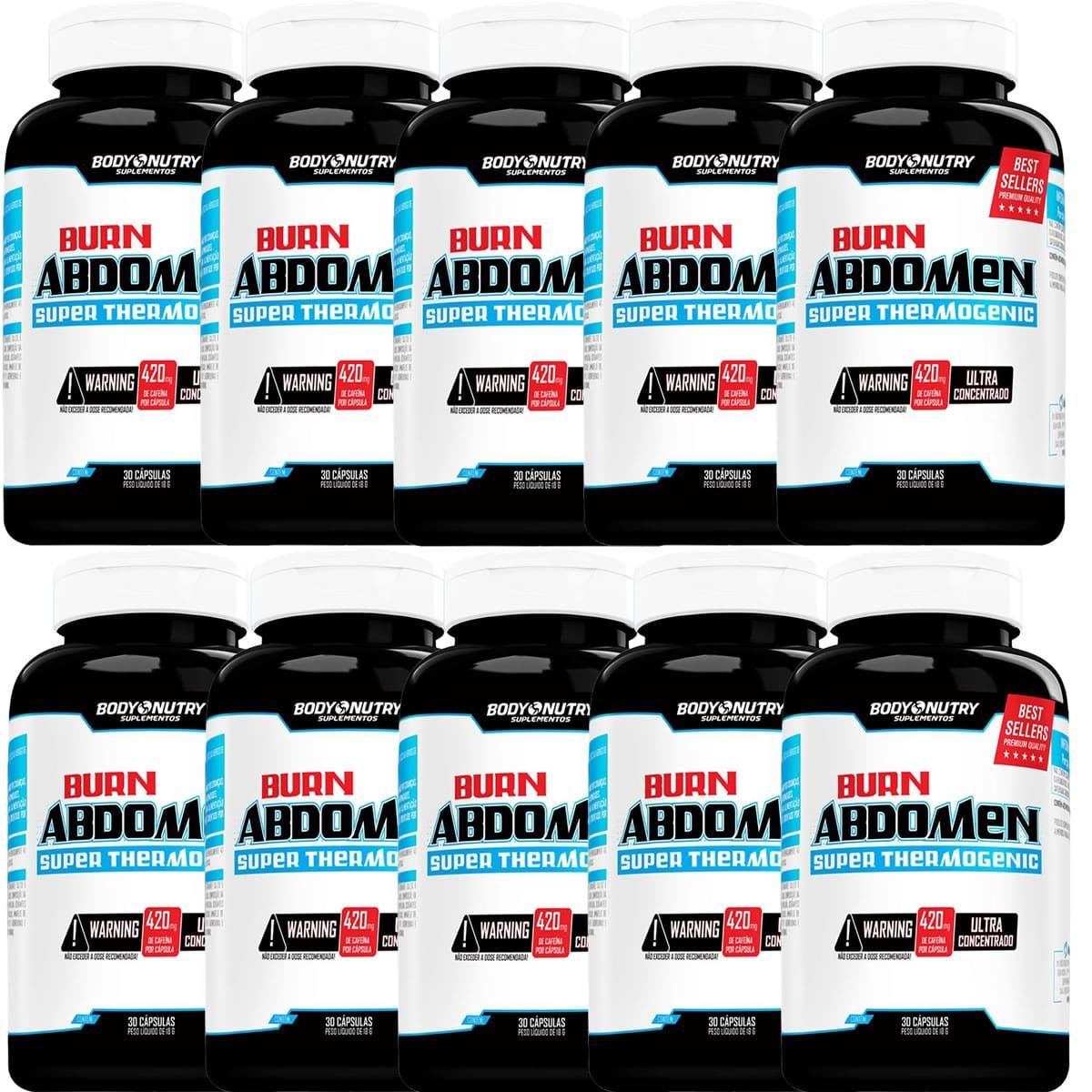 Kit 10X Burn Abdomen - 30 C�psulas - Body Nutry