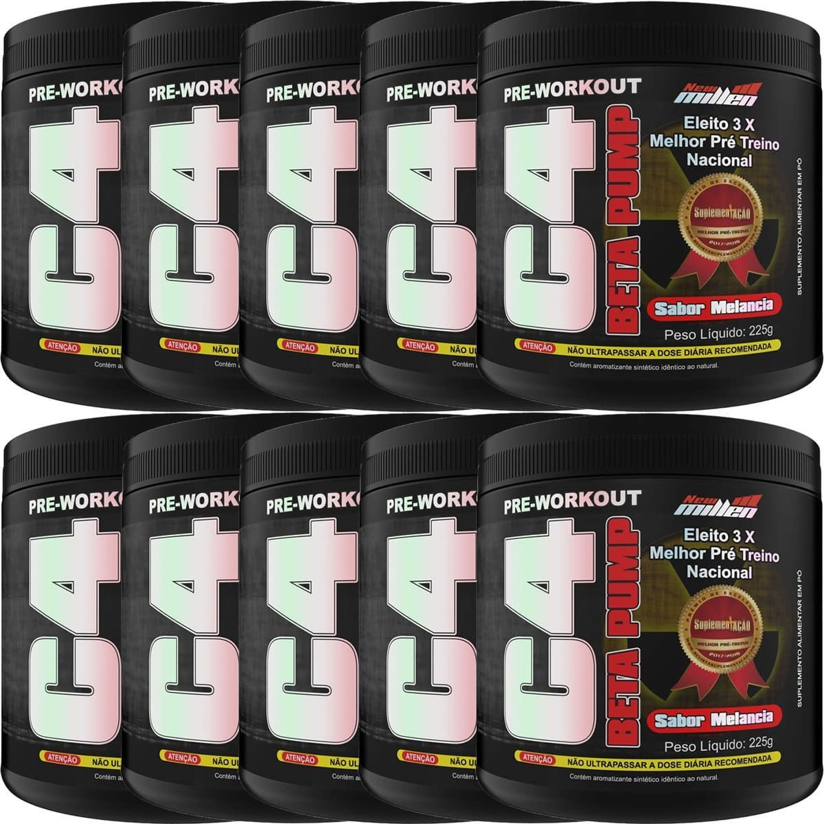 Kit 10X C4 Beta Pump Extreme Pre-Workout - 225g Melancia - New Millen