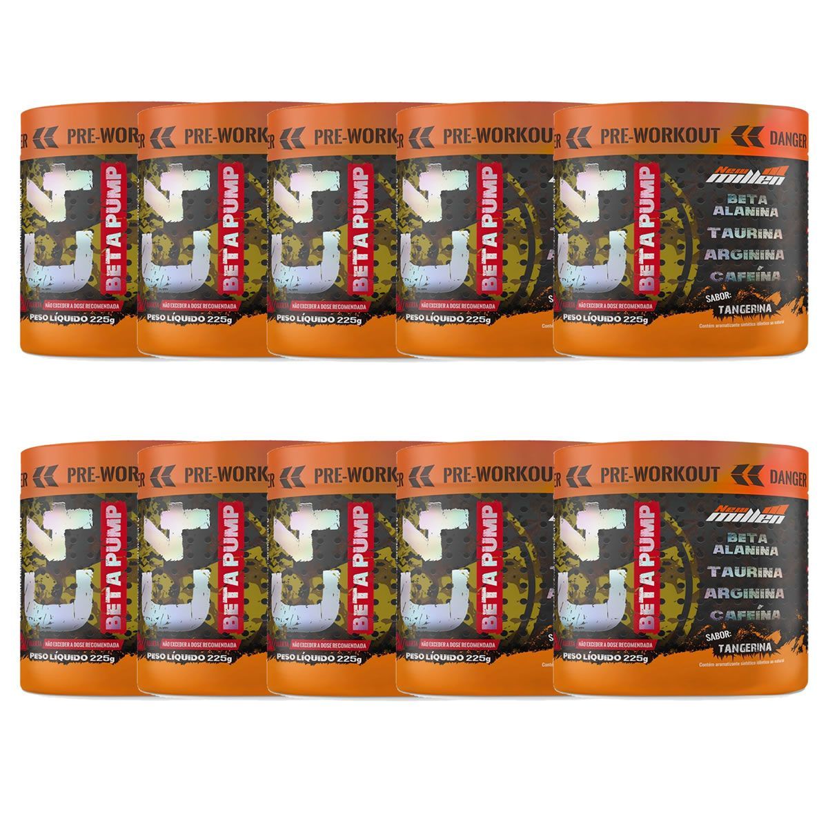 Kit 10X C4 Beta Pump Pr�-Workout - 225g Tangerina - New Millen