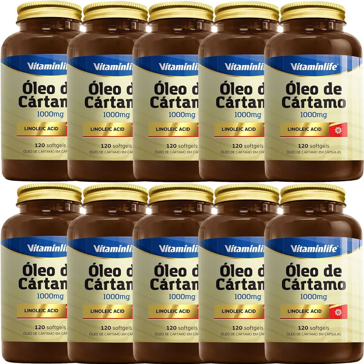 Kit 10X CA Linoleic Acid �leo de C�rtamo e �cido Linoleico - 120 C�psulas - VitaminLife