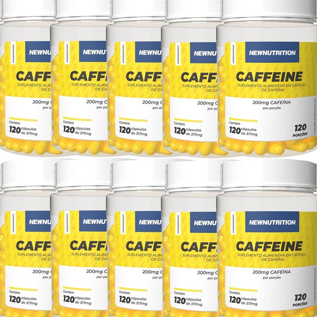 Kit 10X Caffeine 200mg - 120 C�psulas - NewNutrition