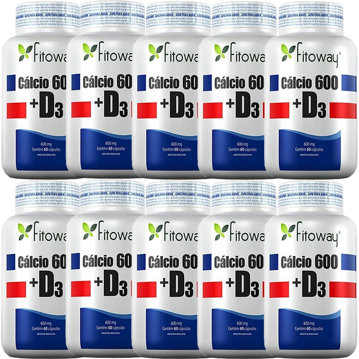 Kit 10X Calcio 600 + D3 - 60 C�psulas - Fitoway